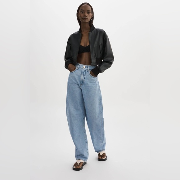 NWT Lamarque Evelin Faux Leather Cropped Bomber Jacket L - PERFECT FALL JACKET - Picture 7 of 17